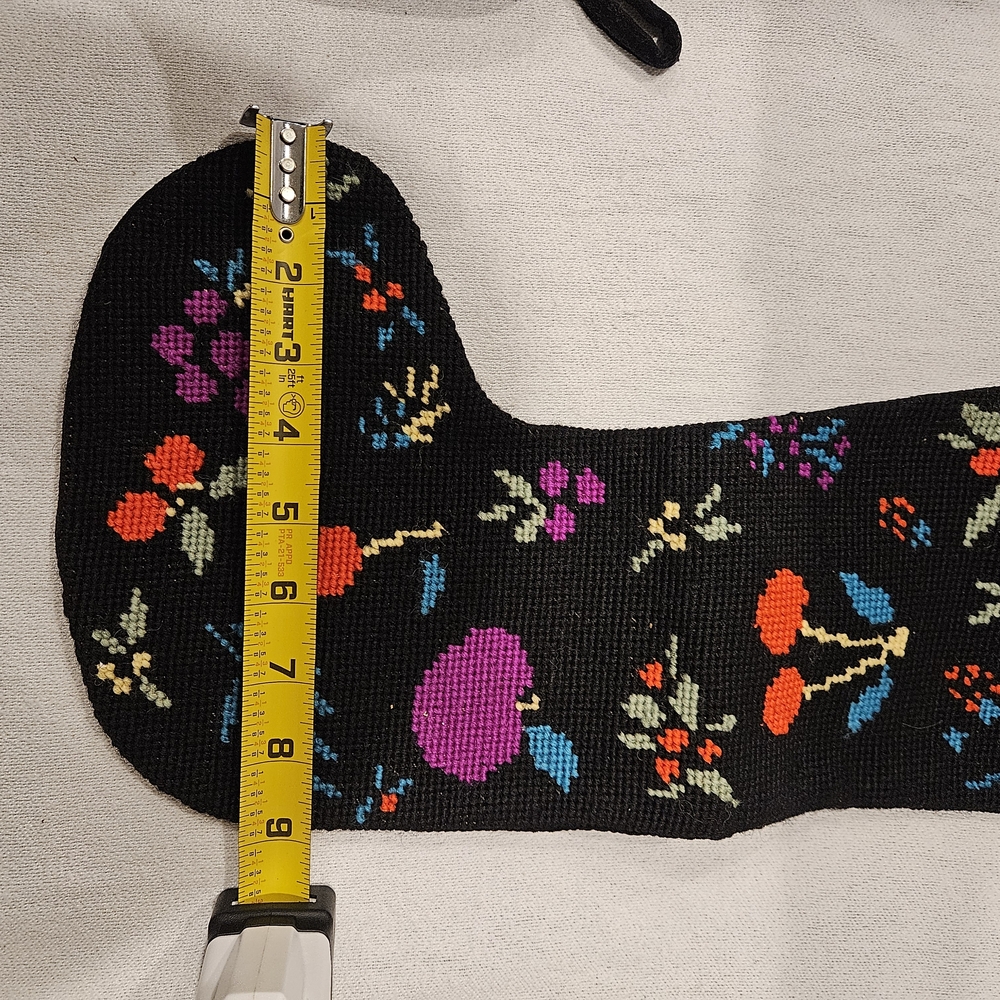 Black Holiday Fruit Needlepoint Stocking Pair - Picture 5 of 7